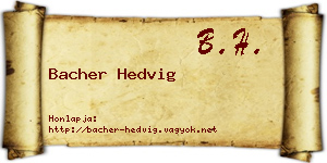 Bacher Hedvig névjegykártya